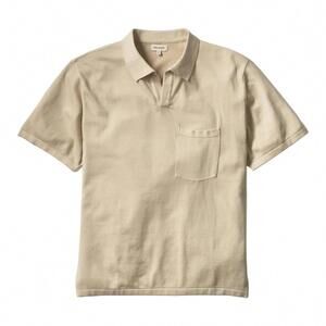 NEW UMBER & OCHRE men's raman johnny collar knit tee in beige